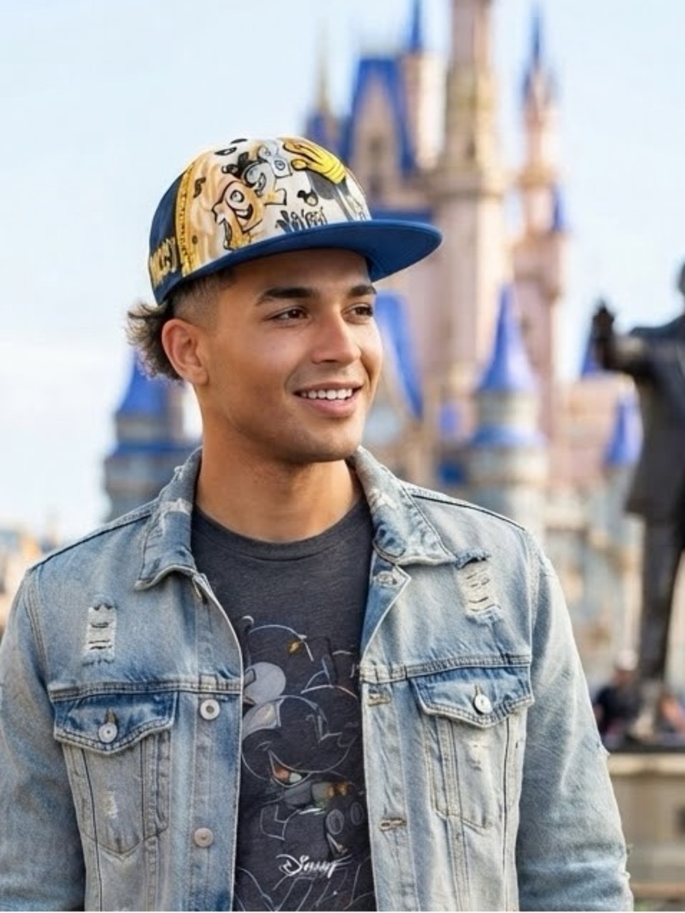 Disney Parks DJ Mickey Mouse Graphic Ball Cap with Crown